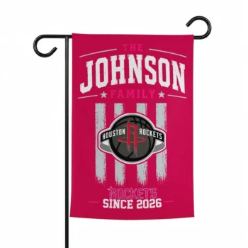 Houston Rockets Garden Flag Customized Distressed Stripes Red Best Selling