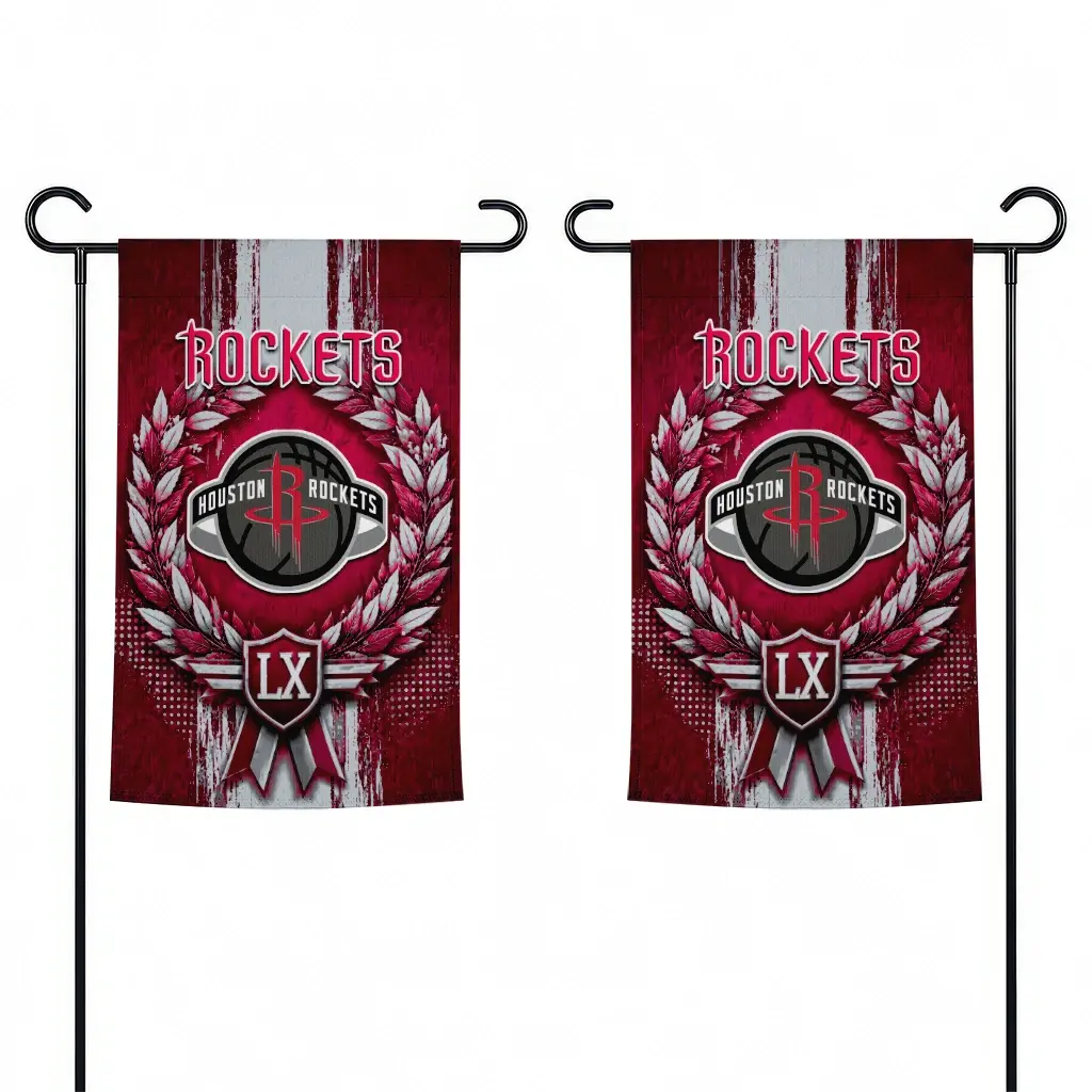 Houston Rockets Garden Flag Customized Laurel Wreath Red Fashion Forward Houston Rockets Garden Flag Customized Laurel Wreath Red Fashion Forward
