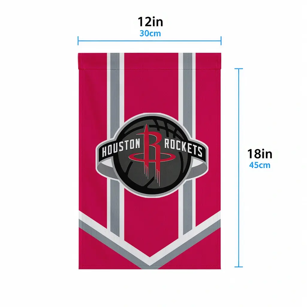 Houston Rockets Garden Flag Personalized Chevron Stripes Red High Quality Houston Rockets Garden Flag Personalized Chevron Stripes Red High Quality