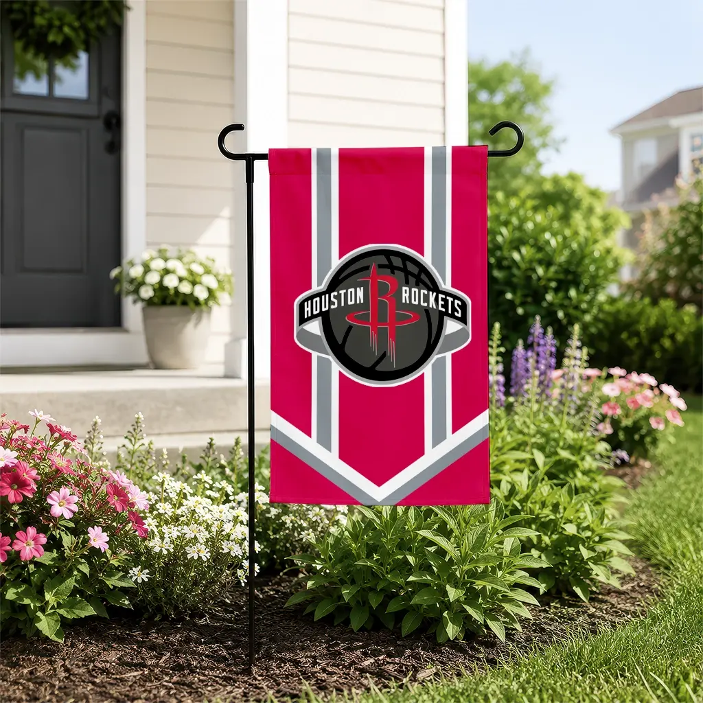 Houston Rockets Garden Flag Personalized Chevron Stripes Red New Arrival Houston Rockets Garden Flag Personalized Chevron Stripes Red New Arrival