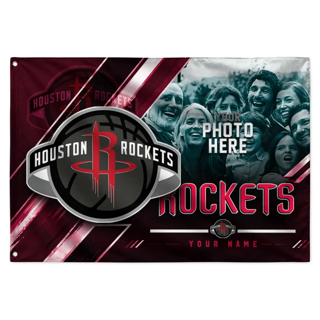 Houston Rockets House Flag Custom Diagonal Stripes Red Best Selling Houston Rockets House Flag Custom Diagonal Stripes Red Best Selling