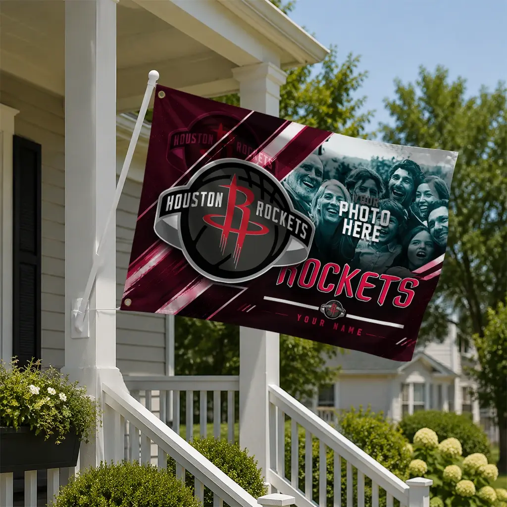 Houston Rockets House Flag Custom Diagonal Stripes Red New Arrival Houston Rockets House Flag Custom Diagonal Stripes Red New Arrival