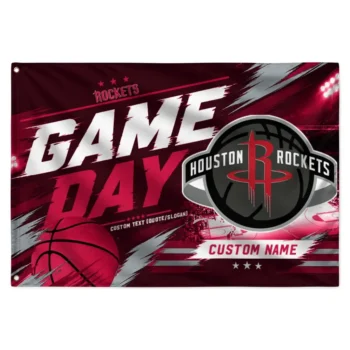 Houston Rockets House Flag Custom Energy Brushstrokes Red Best Selling