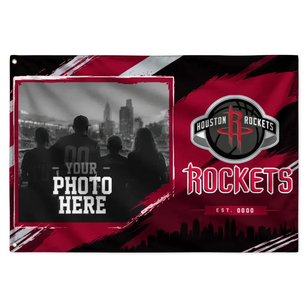 Houston Rockets House Flag Customized Framed Photo Red Black Best Selling Houston Rockets House Flag Customized Framed Photo Red Black Best Selling
