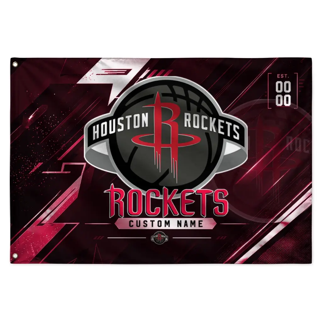 Houston Rockets House Flag Customized Speed Slashes Red Best Selling Houston Rockets House Flag Customized Speed Slashes Red Best Selling