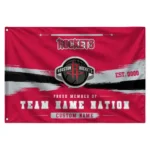 Houston Rockets House Flag Personalized Brushed Streaks Red Best Selling
