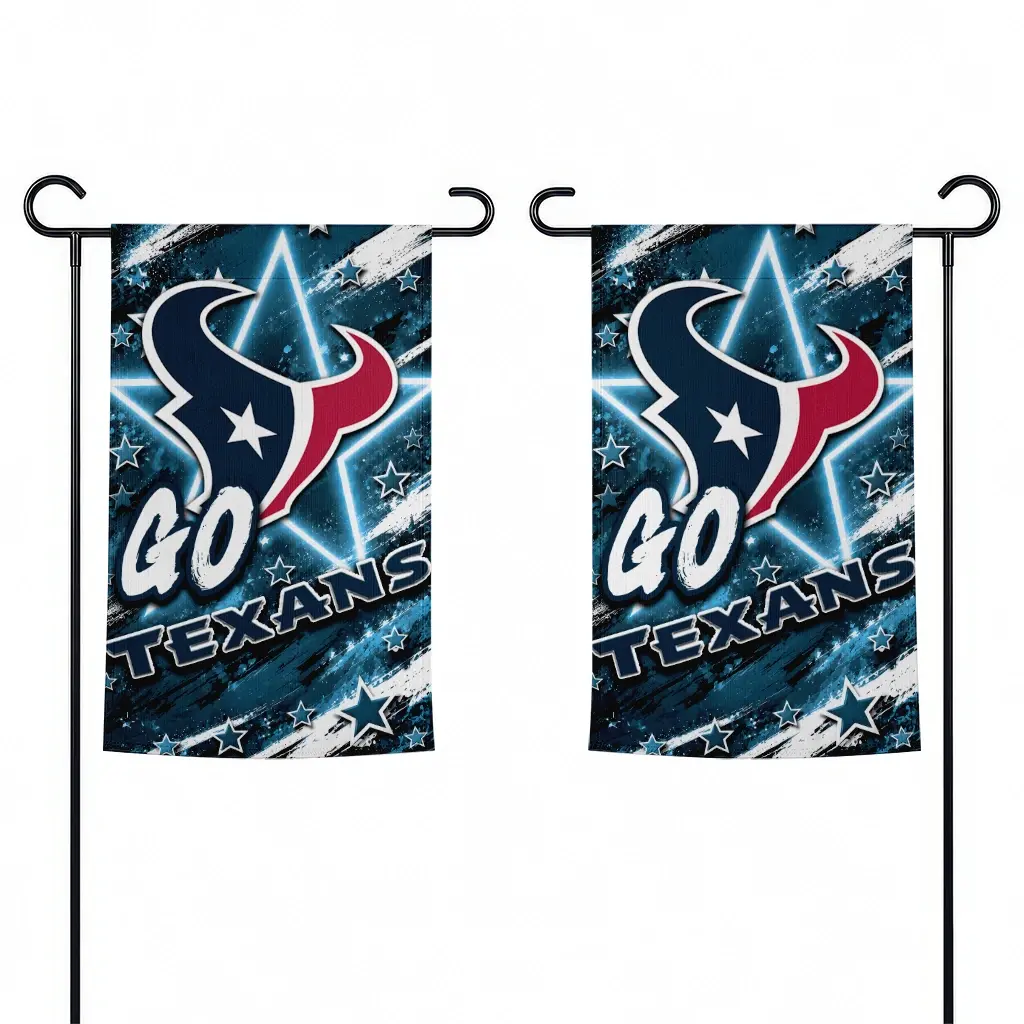 Houston Texans Garden Flag Custom Glowing Star Blue Fashion Forward Houston Texans Garden Flag Custom Glowing Star Blue Fashion Forward