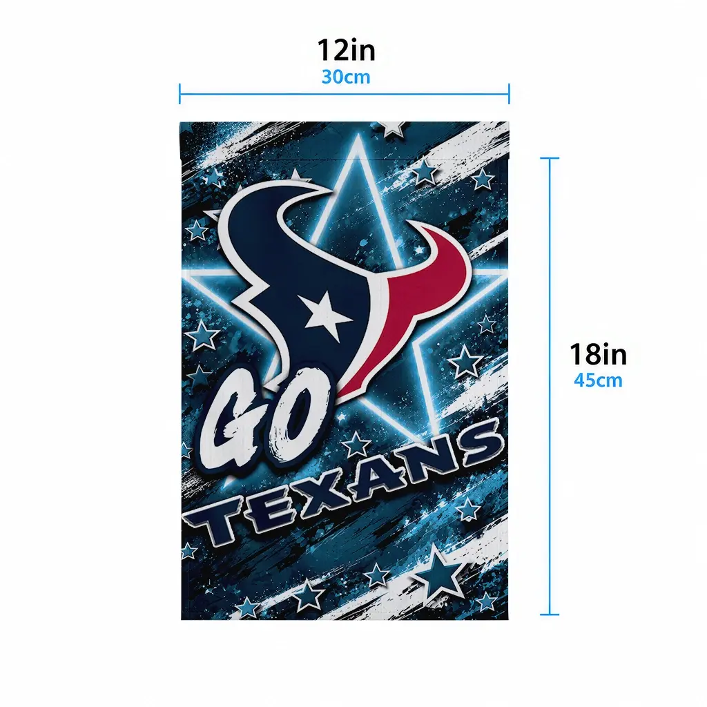 Houston Texans Garden Flag Custom Glowing Star Blue High Quality Houston Texans Garden Flag Custom Glowing Star Blue High Quality