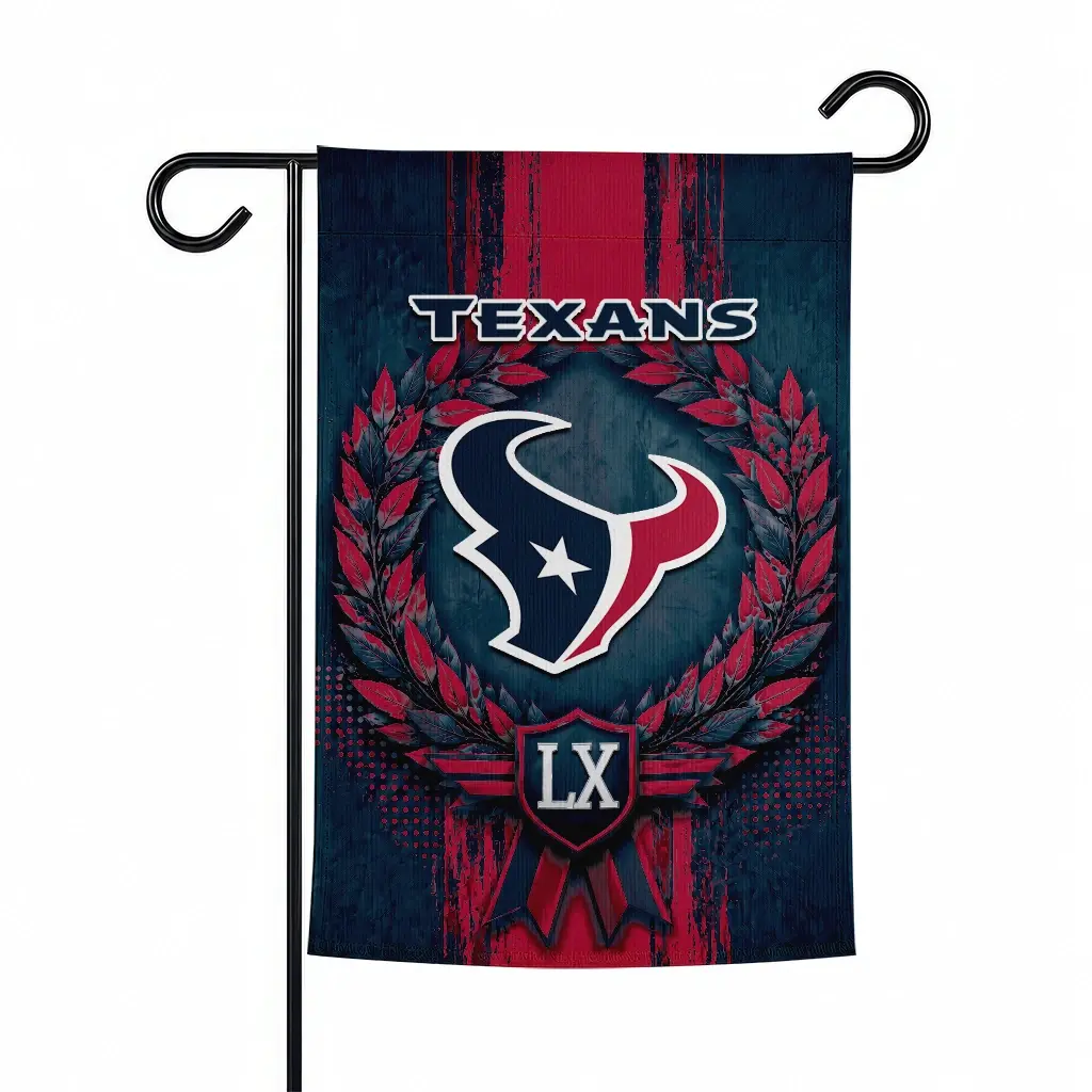 Houston Texans Garden Flag Customized Laurel Wreath Blue Best Selling Houston Texans Garden Flag Customized Laurel Wreath Blue Best Selling