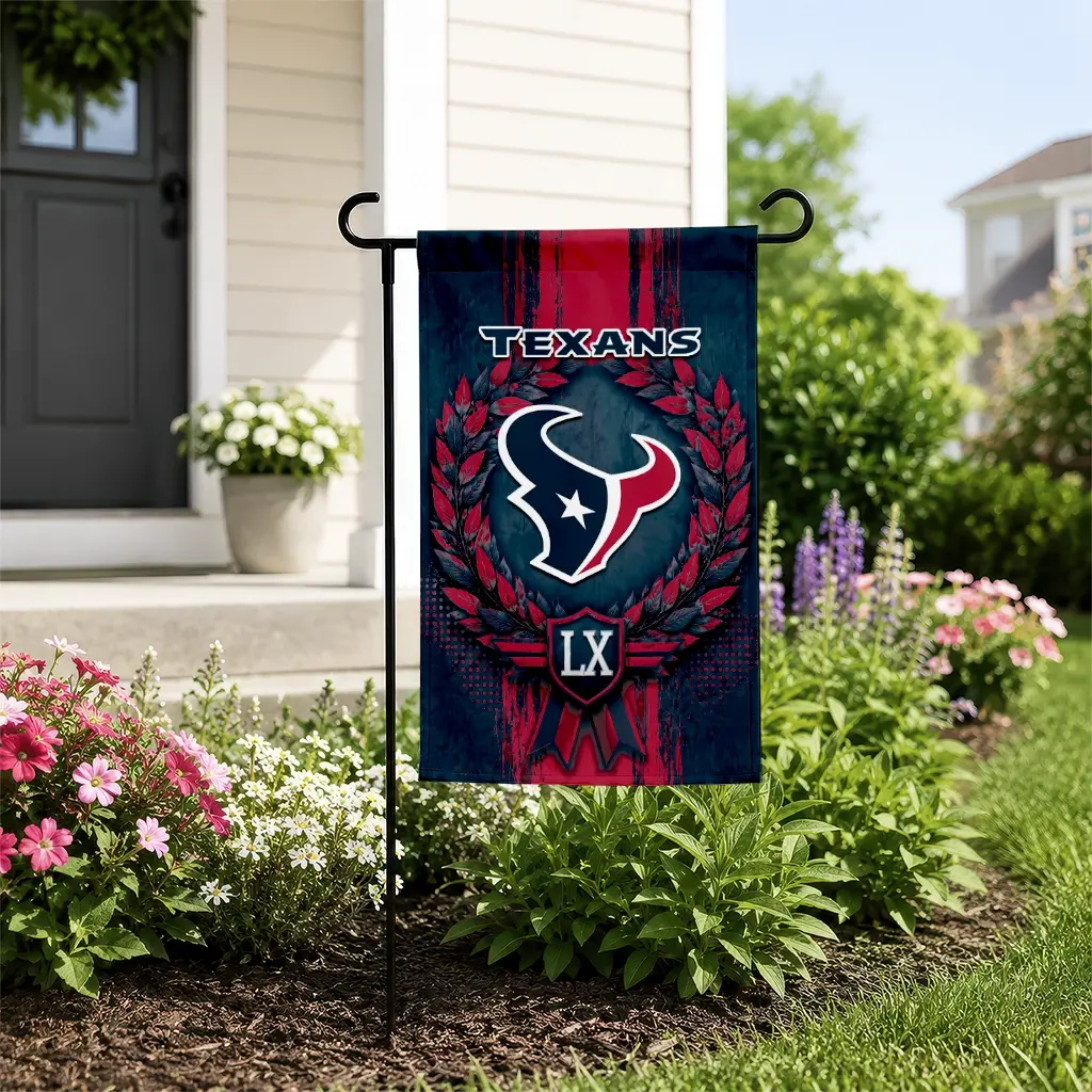 Houston Texans Garden Flag Customized Laurel Wreath Blue New Arrival Houston Texans Garden Flag Customized Laurel Wreath Blue New Arrival
