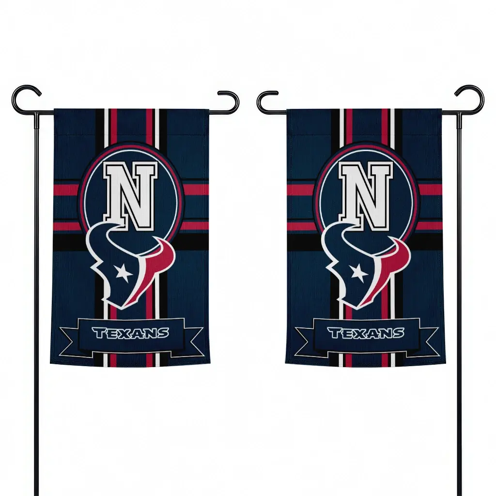 Houston Texans Garden Flag Personalized Circle Medallion Blue Fashion Forward Houston Texans Garden Flag Personalized Circle Medallion Blue Fashion Forward