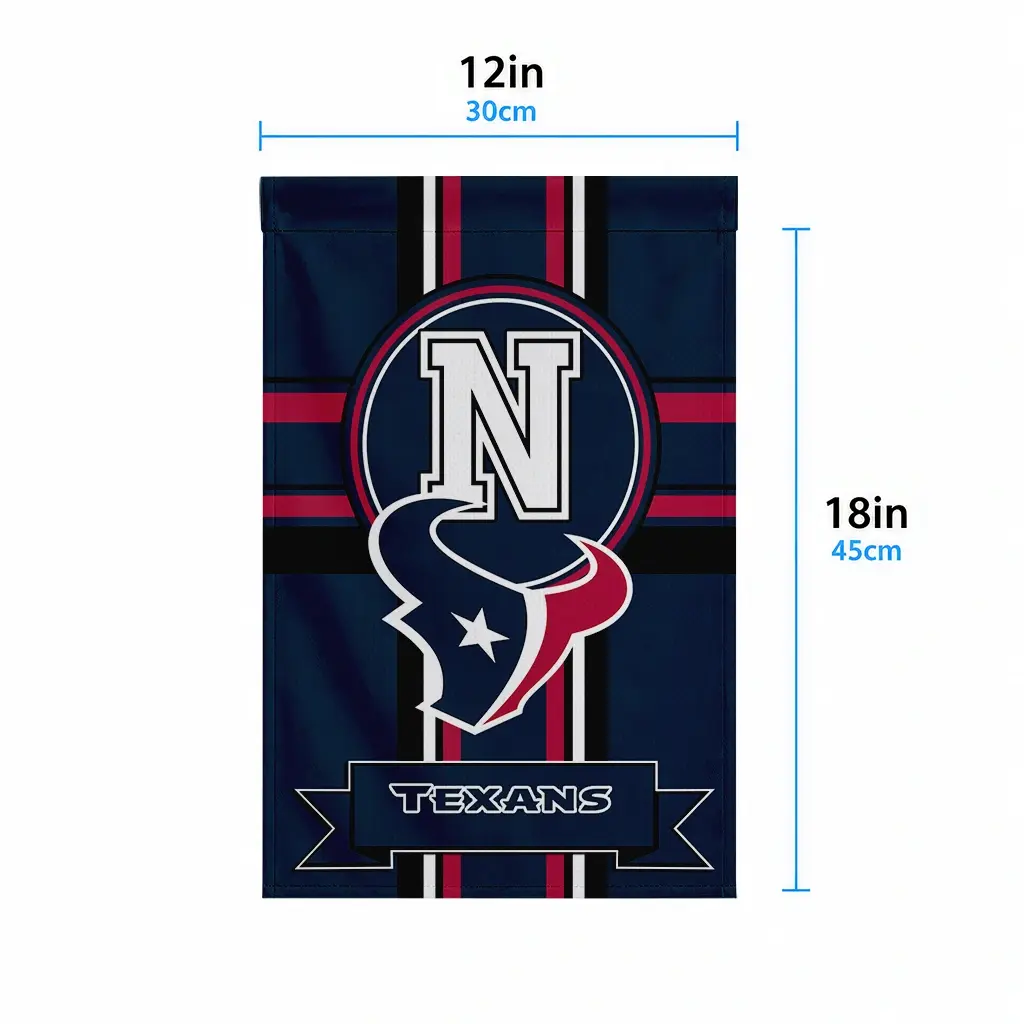 Houston Texans Garden Flag Personalized Circle Medallion Blue High Quality Houston Texans Garden Flag Personalized Circle Medallion Blue High Quality