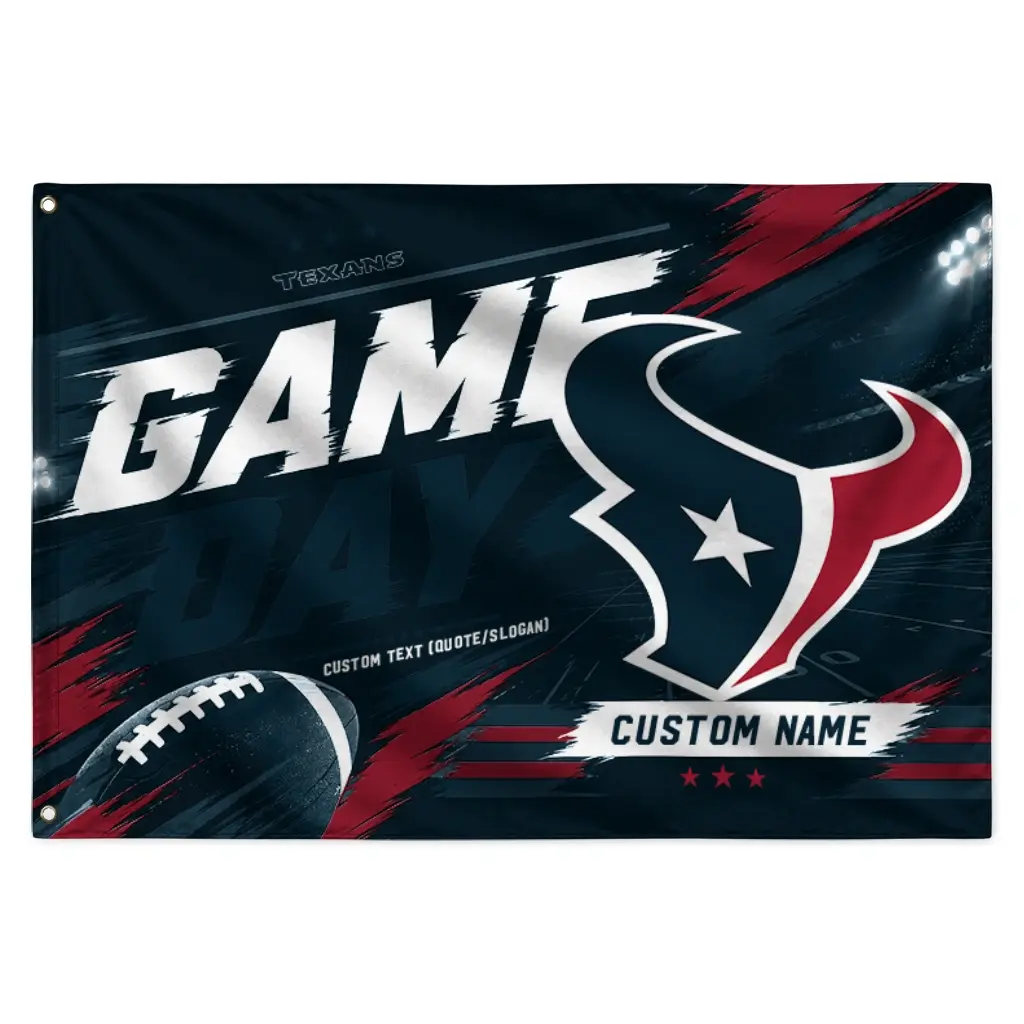 Houston Texans House Flag Custom Action Streaks Blue Best Selling Houston Texans House Flag Custom Action Streaks Blue Best Selling