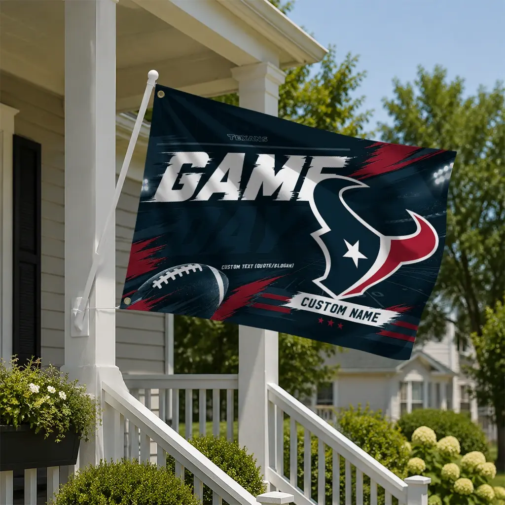 Houston Texans House Flag Custom Action Streaks Blue New Arrival Houston Texans House Flag Custom Action Streaks Blue New Arrival