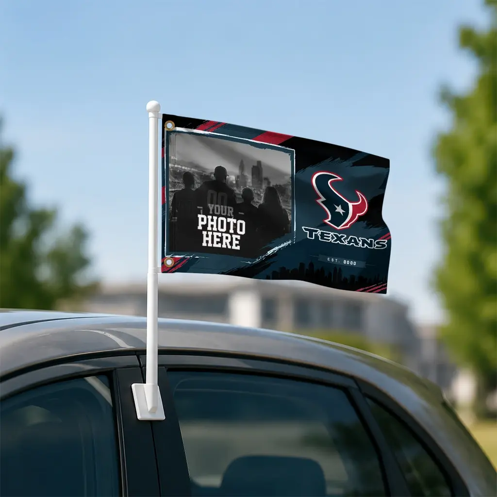 Houston Texans House Flag Customized Framed Photo Blue Black Latest Model Houston Texans House Flag Customized Framed Photo Blue Black Latest Model