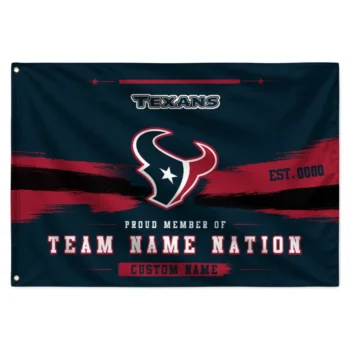 Houston Texans House Flag Personalized Brushed Streaks Blue Best Selling
