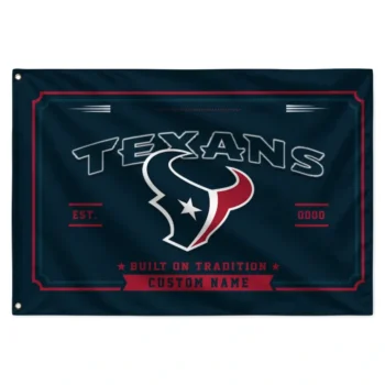 Houston Texans House Flag Personalized Ornate Border Blue Best Selling