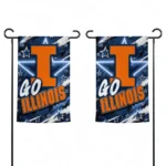 Illinois Fighting Illini Garden Flag Custom Glowing Star Blue Best Selling