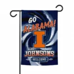 Illinois Fighting Illini Garden Flag Custom Swirl Vortex Blue Best Selling