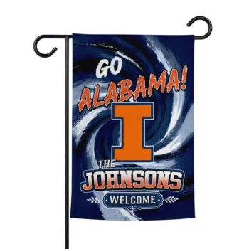 Illinois Fighting Illini Garden Flag Custom Swirl Vortex Blue Best Selling