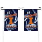 Illinois Fighting Illini Garden Flag Custom Swirl Vortex Blue Best Selling