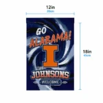 Illinois Fighting Illini Garden Flag Custom Swirl Vortex Blue Best Selling
