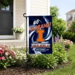 Illinois Fighting Illini Garden Flag Custom Swirl Vortex Blue Best Selling