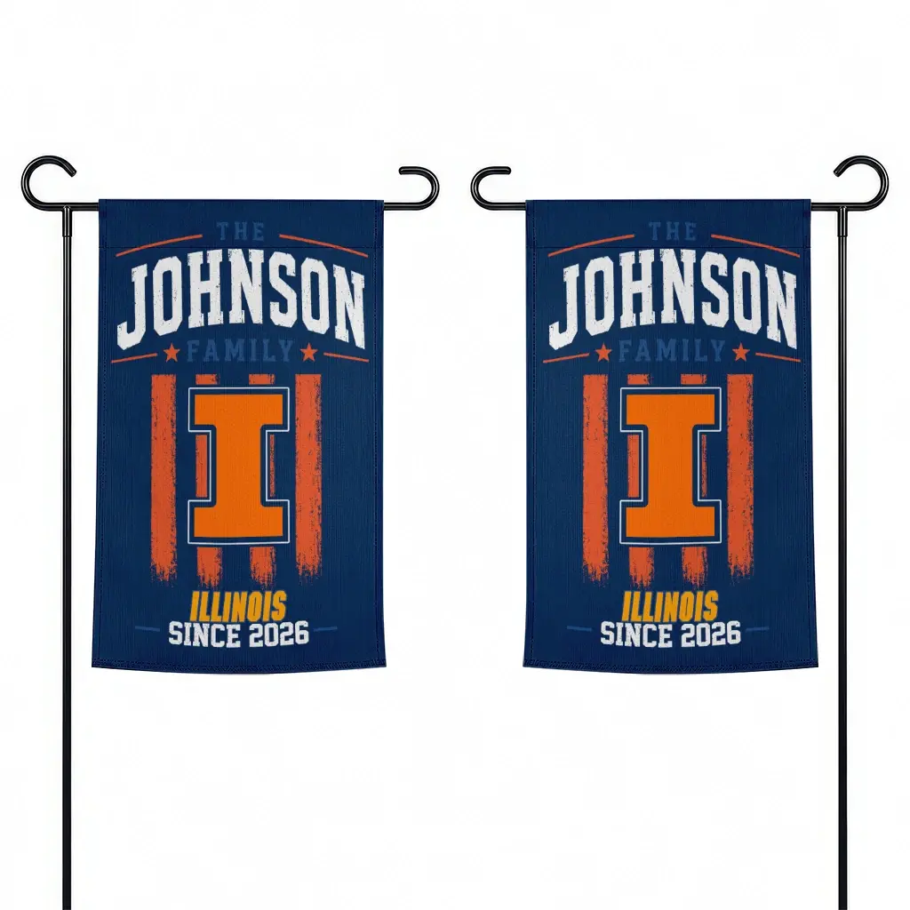 Illinois Fighting Illini Garden Flag Customized Distressed Stripes Blue Fashion Forward Illinois Fighting Illini Garden Flag Customized Distressed Stripes Blue Fashion Forward