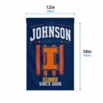 Illinois Fighting Illini Garden Flag Customized Distressed Stripes Blue Best Selling