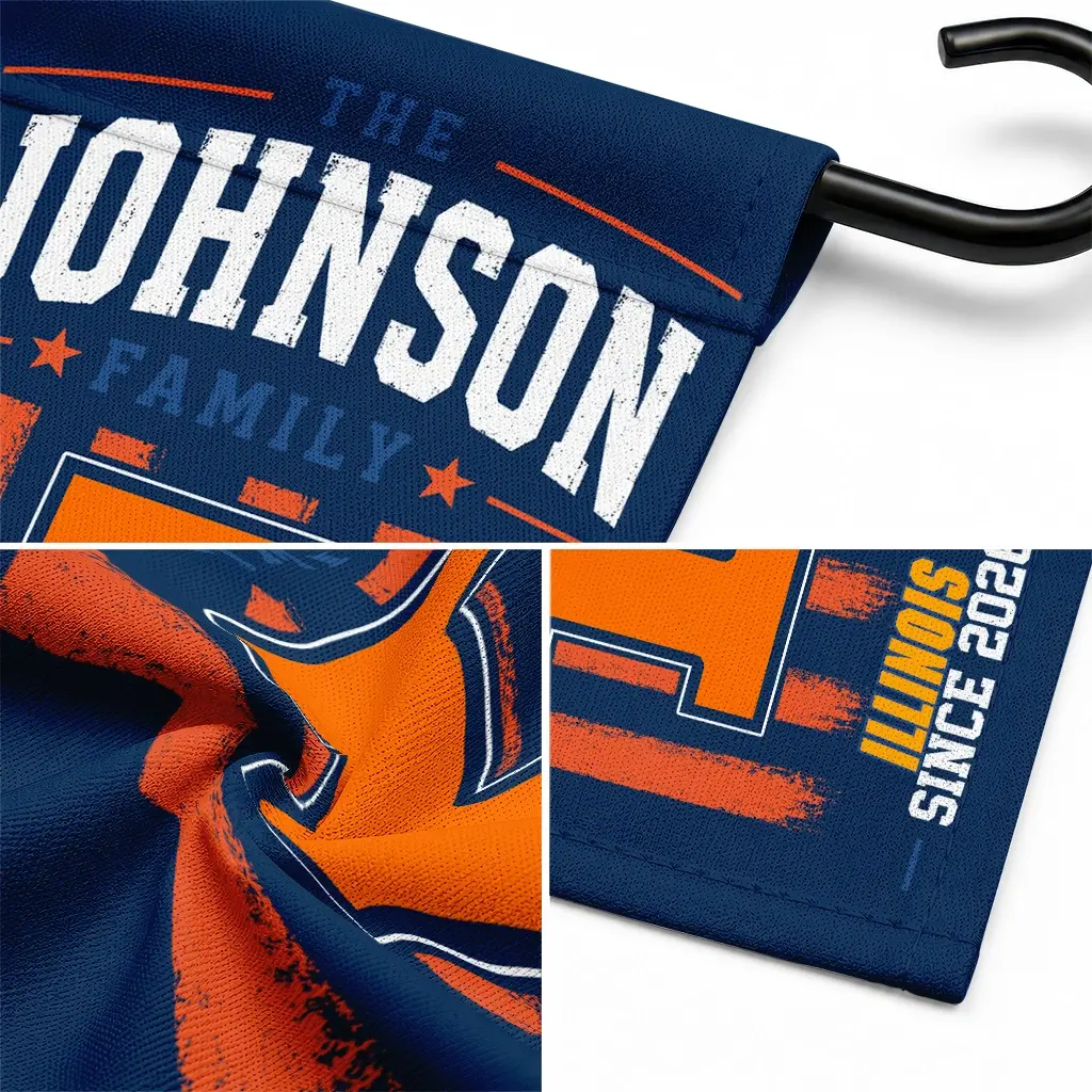 Illinois Fighting Illini Garden Flag Customized Distressed Stripes Blue Latest Model Illinois Fighting Illini Garden Flag Customized Distressed Stripes Blue Latest Model