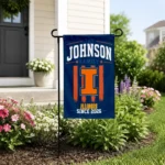 Illinois Fighting Illini Garden Flag Customized Distressed Stripes Blue Best Selling