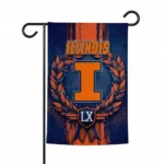 Illinois Fighting Illini Garden Flag Customized Laurel Wreath Blue Best Selling