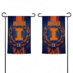 Illinois Fighting Illini Garden Flag Customized Laurel Wreath Blue Best Selling