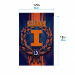Illinois Fighting Illini Garden Flag Customized Laurel Wreath Blue Best Selling