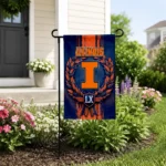 Illinois Fighting Illini Garden Flag Customized Laurel Wreath Blue Best Selling