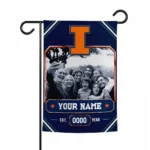 Illinois Fighting Illini Garden Flag - Customized Photo Frame Blue