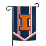 Illinois Fighting Illini Garden Flag Personalized Chevron Stripes Blue Best Selling