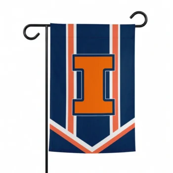 Illinois Fighting Illini Garden Flag Personalized Chevron Stripes Blue Best Selling