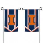 Illinois Fighting Illini Garden Flag Personalized Chevron Stripes Blue Best Selling