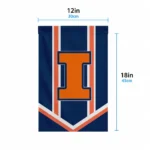 Illinois Fighting Illini Garden Flag Personalized Chevron Stripes Blue Best Selling