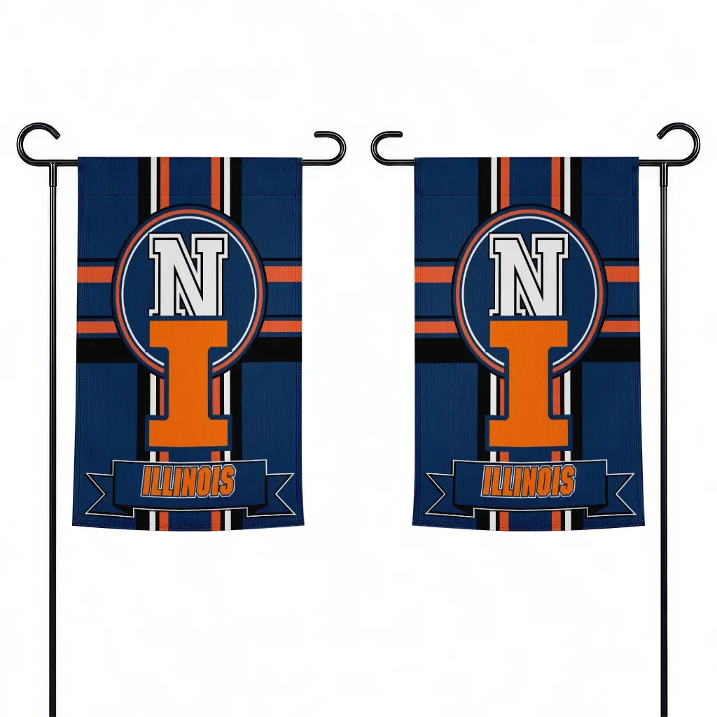 Illinois Fighting Illini Garden Flag Personalized Circle Medallion Blue Fashion Forward Illinois Fighting Illini Garden Flag Personalized Circle Medallion Blue Fashion Forward