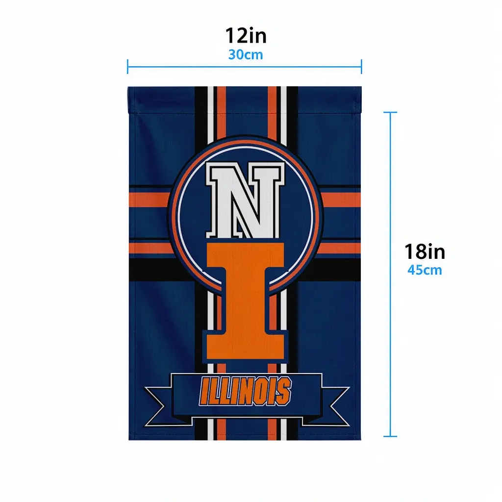 Illinois Fighting Illini Garden Flag Personalized Circle Medallion Blue High Quality Illinois Fighting Illini Garden Flag Personalized Circle Medallion Blue High Quality