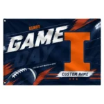 Illinois Fighting Illini House Flag Custom Action Streaks Blue Best Selling
