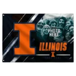 Illinois Fighting Illini House Flag Custom Diagonal Stripes Blue Best Selling