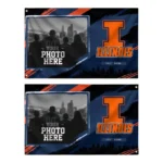 Illinois Fighting Illini House Flag Customized Framed Photo Blue Black Best Selling
