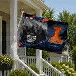 Illinois Fighting Illini House Flag Customized Framed Photo Blue Black Best Selling
