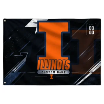Illinois Fighting Illini House Flag Customized Speed Slashes Blue Best Selling