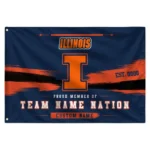 Illinois Fighting Illini House Flag Personalized Brushed Streaks Blue Best Selling