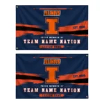 Illinois Fighting Illini House Flag Personalized Brushed Streaks Blue Best Selling