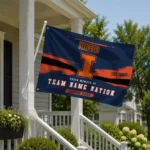 Illinois Fighting Illini House Flag Personalized Brushed Streaks Blue Best Selling